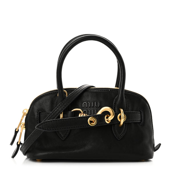 Miu Miu Nappa Mini Aventure Bag Black 1723748 – FASHIONPHILE
