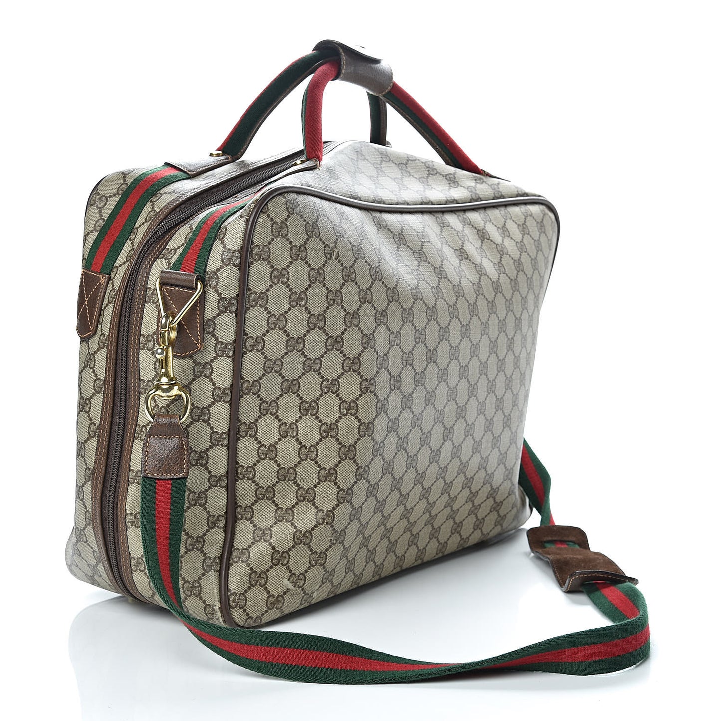 Coated Canvas Monogram Suitcase Luggage Brown
