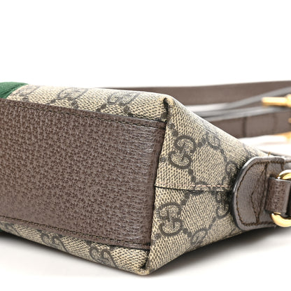 Gucci GG Supreme Monogram Textured Dollar Calfskin Web Small Ophidia Dome Shoulder Bag Beige Ebony New Acero 10 of 10