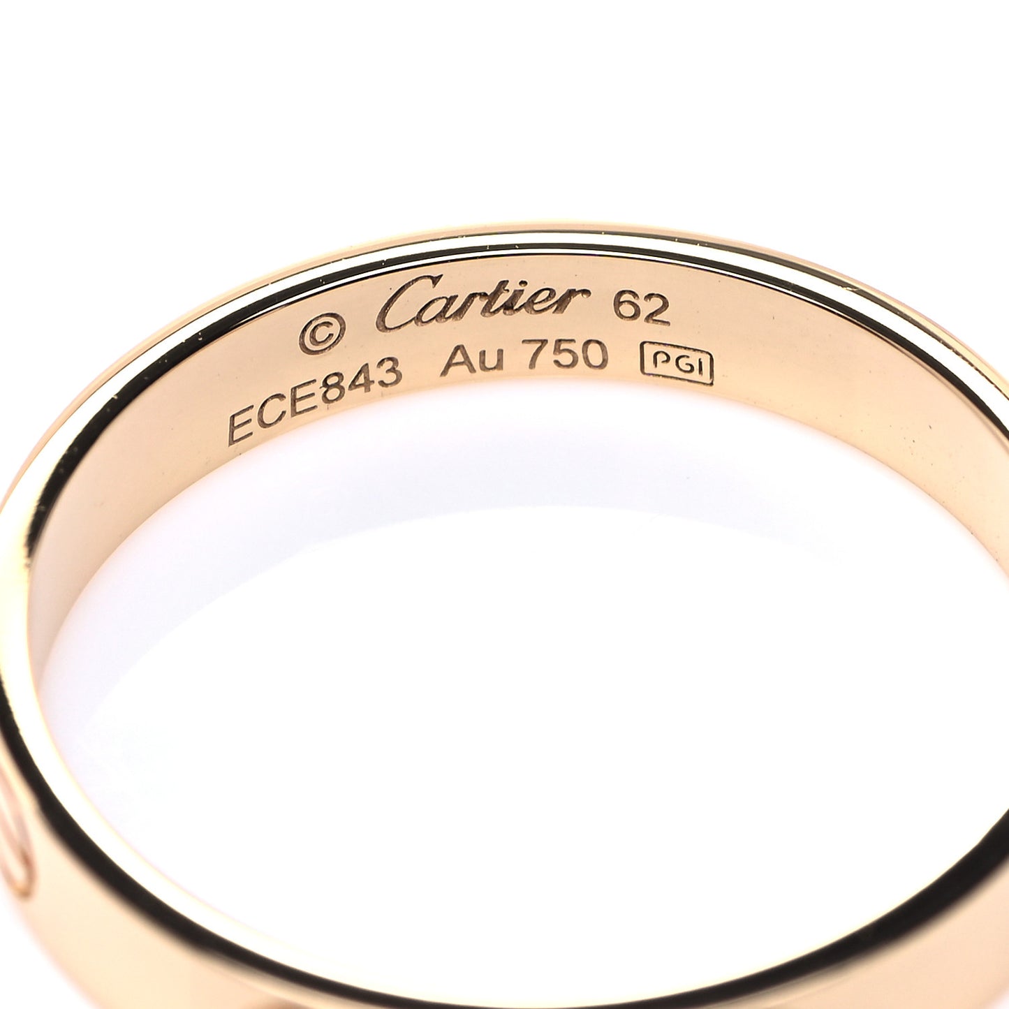 18K Yellow Gold 3.5mm LOVE Wedding Band Ring 62 10