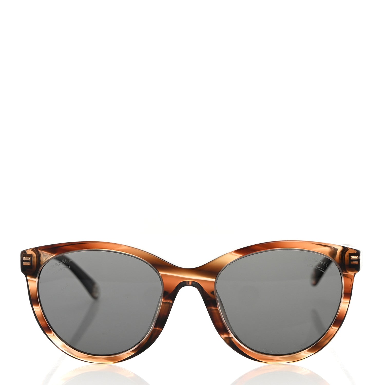 Chanel Acetate Polarized Sunglasses 5523-U Striped Brown 2 of 7