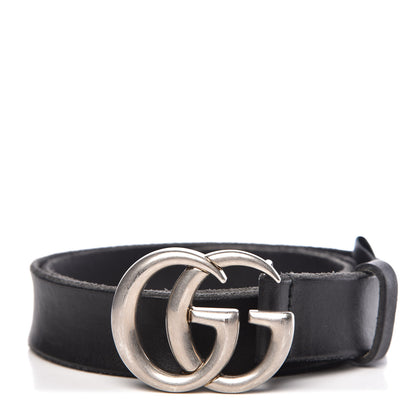Gucci Cuoio Toscano Nickel Double G 30mm Belt 80 32 Black 1 of 8