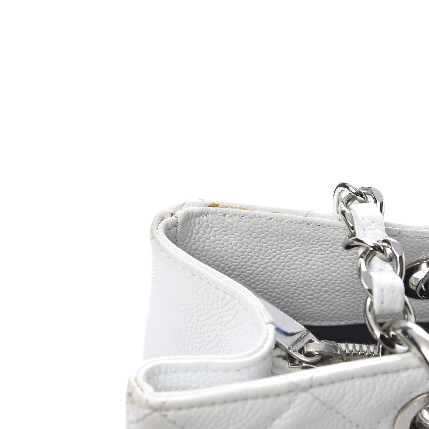 Caviar Quilted Grand Shopping Tote GST White