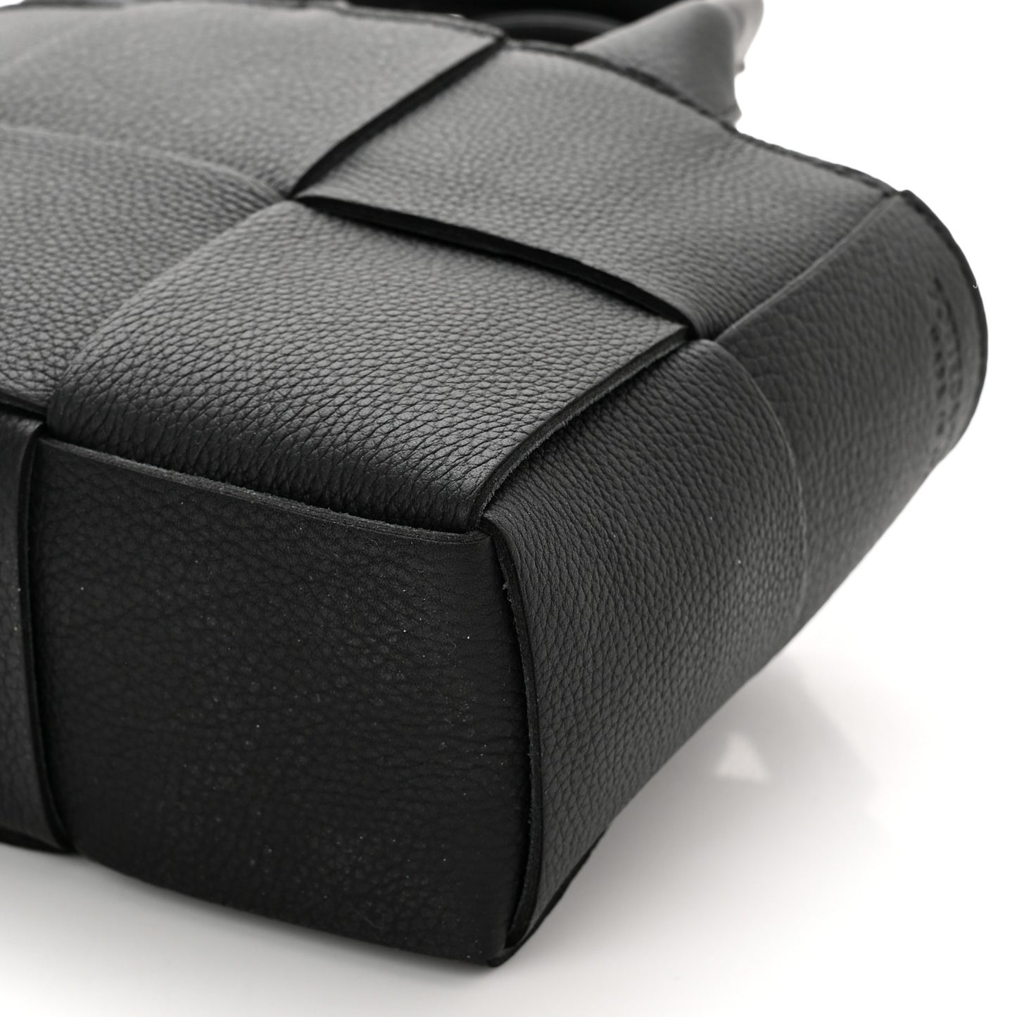 Grained Calfskin Maxi Intrecciato Mini Arco Tote Black