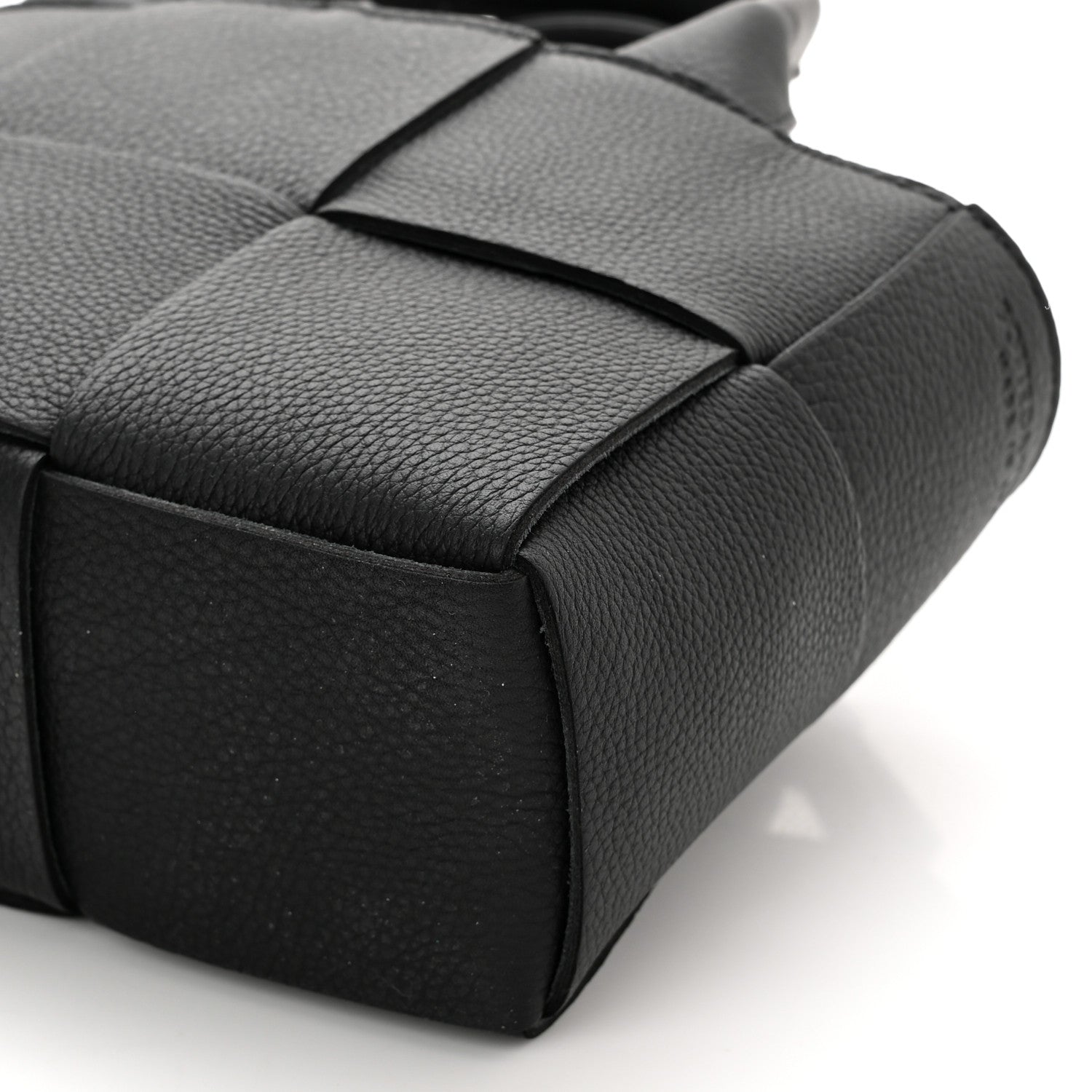 Bottega Veneta Grained Calfskin Maxi Intrecciato Mini Arco Tote Black 9 of 9