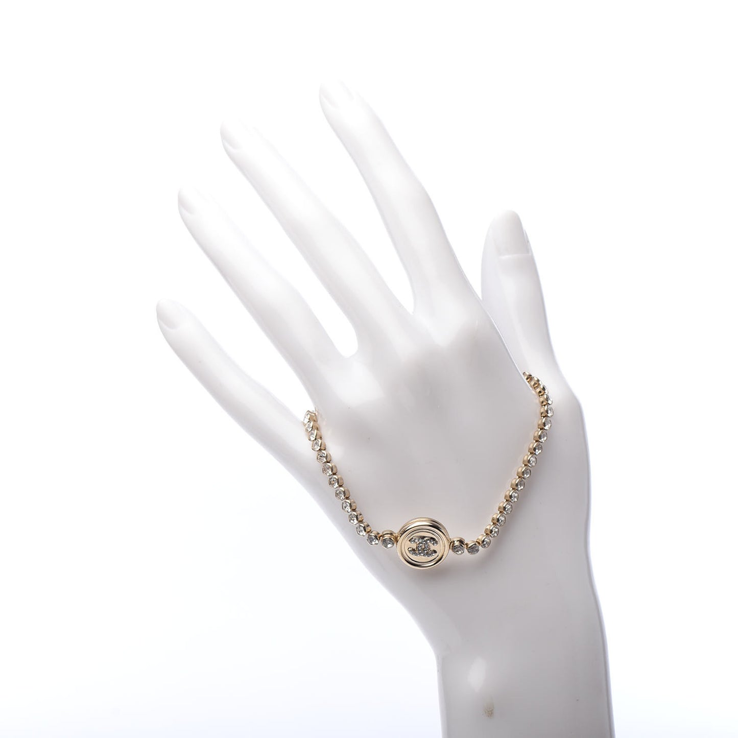 Crystal CC Chain Bracelet Gold