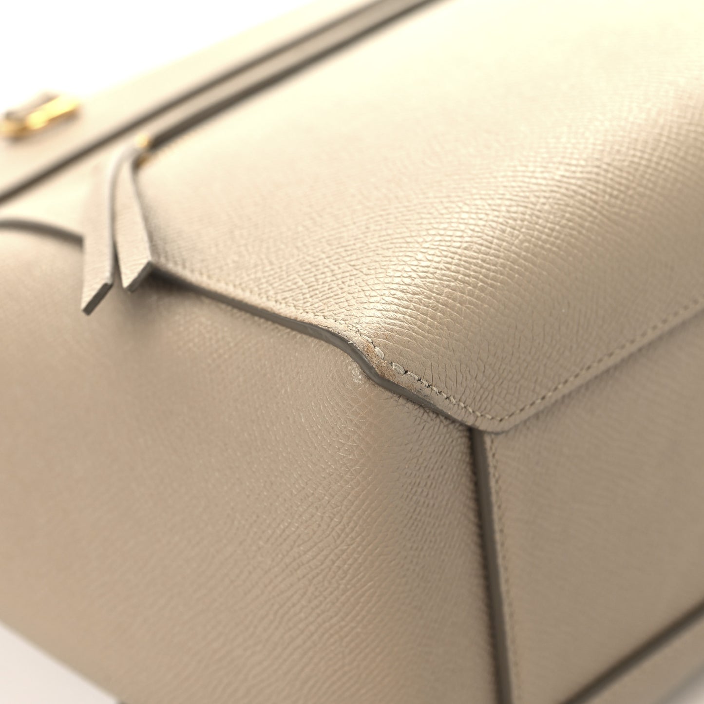 Grained Calfskin Micro Belt Bag Light Taupe