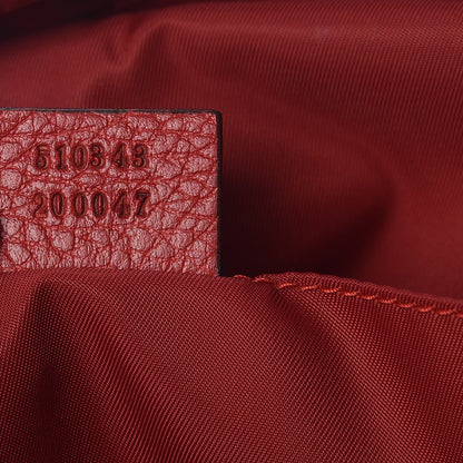 Gucci Nylon Monogram Dollar Calfskin Medium Light Single Buckle Backpack Vibrant Red 8 of 11
