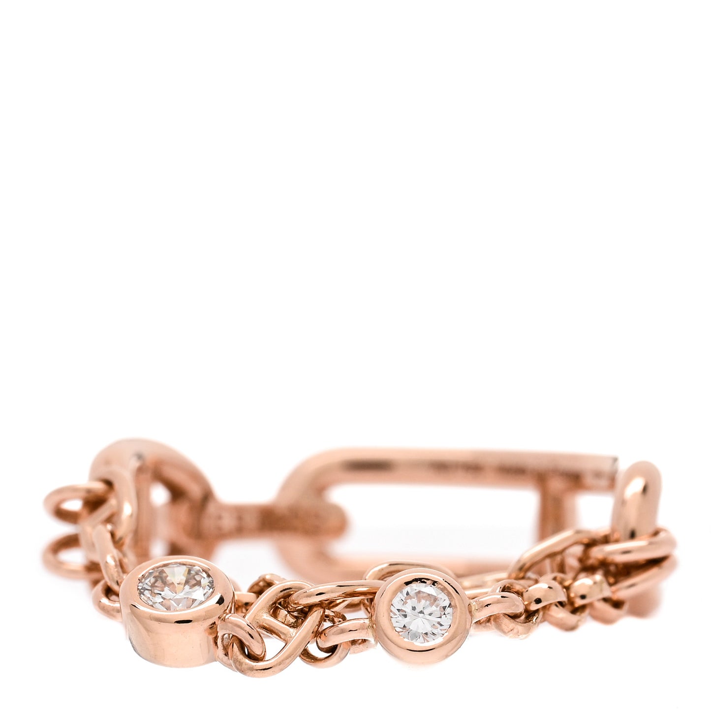 18K Rose Gold Diamond PM Chaine d'Ancre Chaos Ring 51 5.75