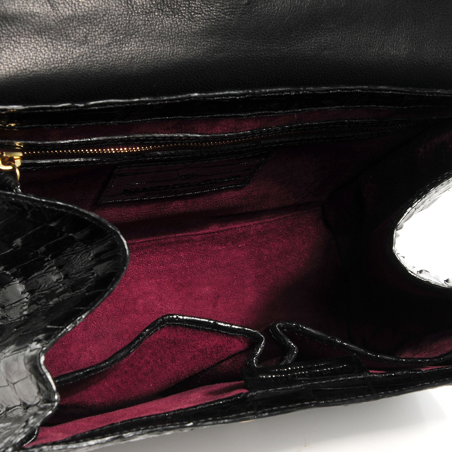 Nancy Gonzalez Shiny Crocodile Top Handle Bag Black 5 of 9