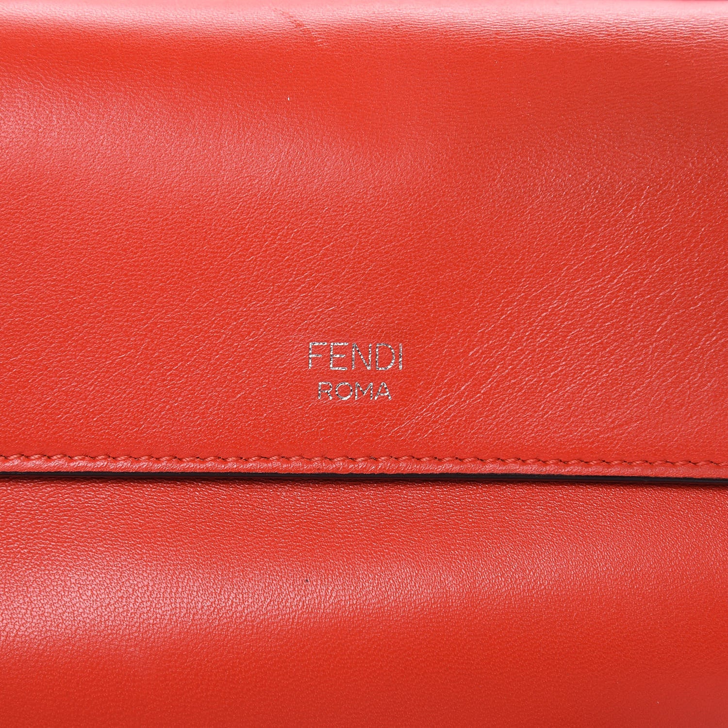 Fendi Shiny Nappa Trapuntata Micro Double Baguette Papavero 7 of 10