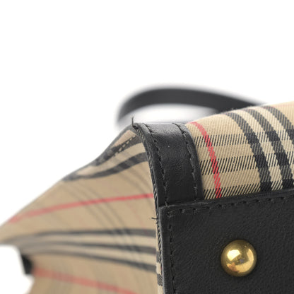 Burberry Calfskin 1983 Knight Check Link Zip Tote Black 9 of 13