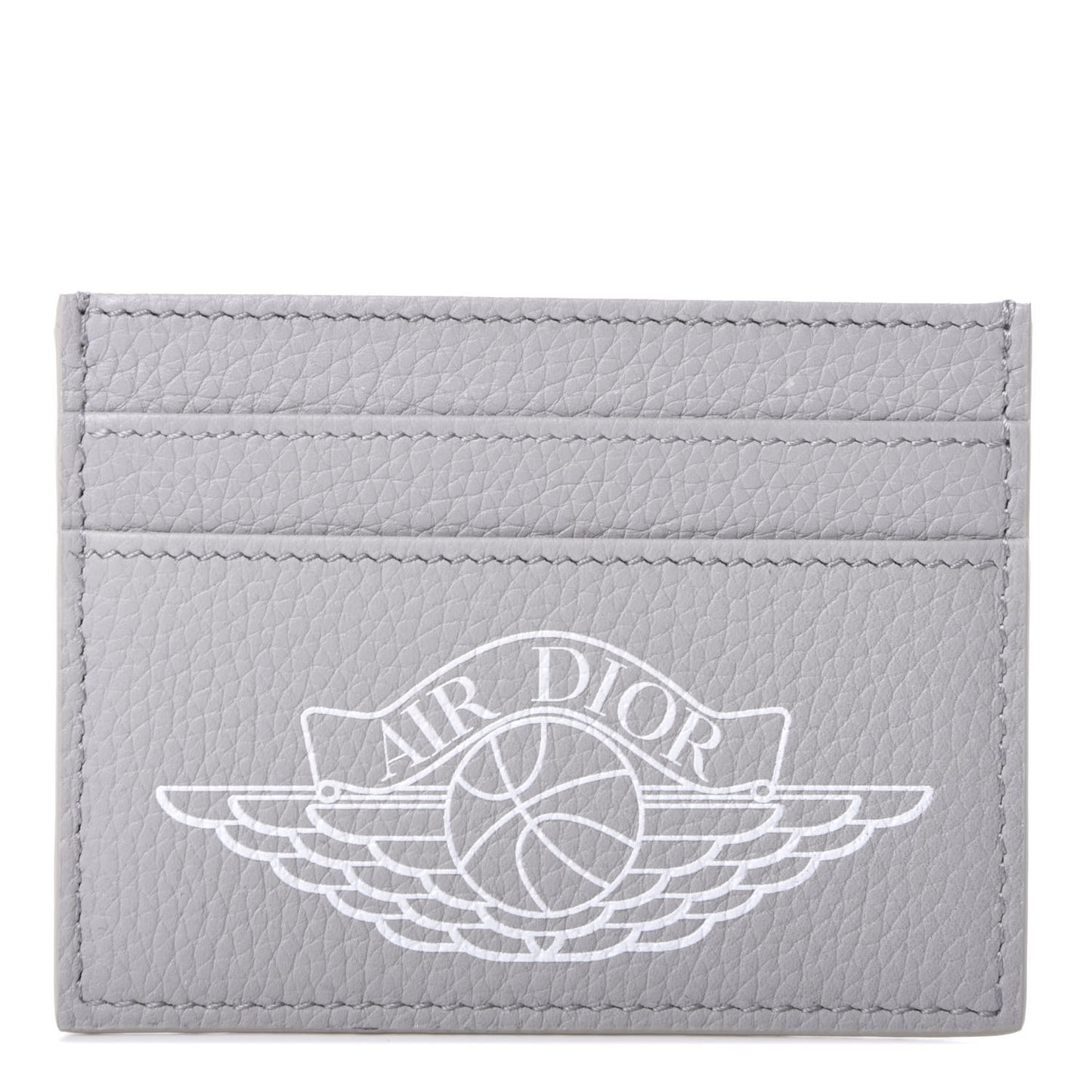 X AIR JORDAN Grained Calfskin Card Holder Grey