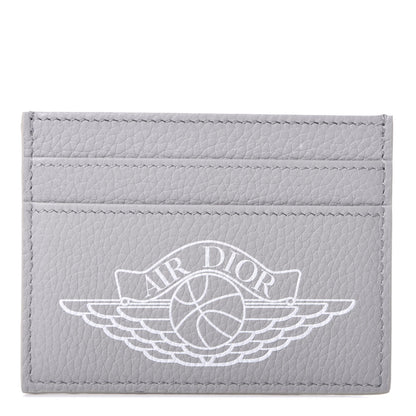 Christian Dior X AIR JORDAN Grained Calfskin Card Holder Grey 1 of 6