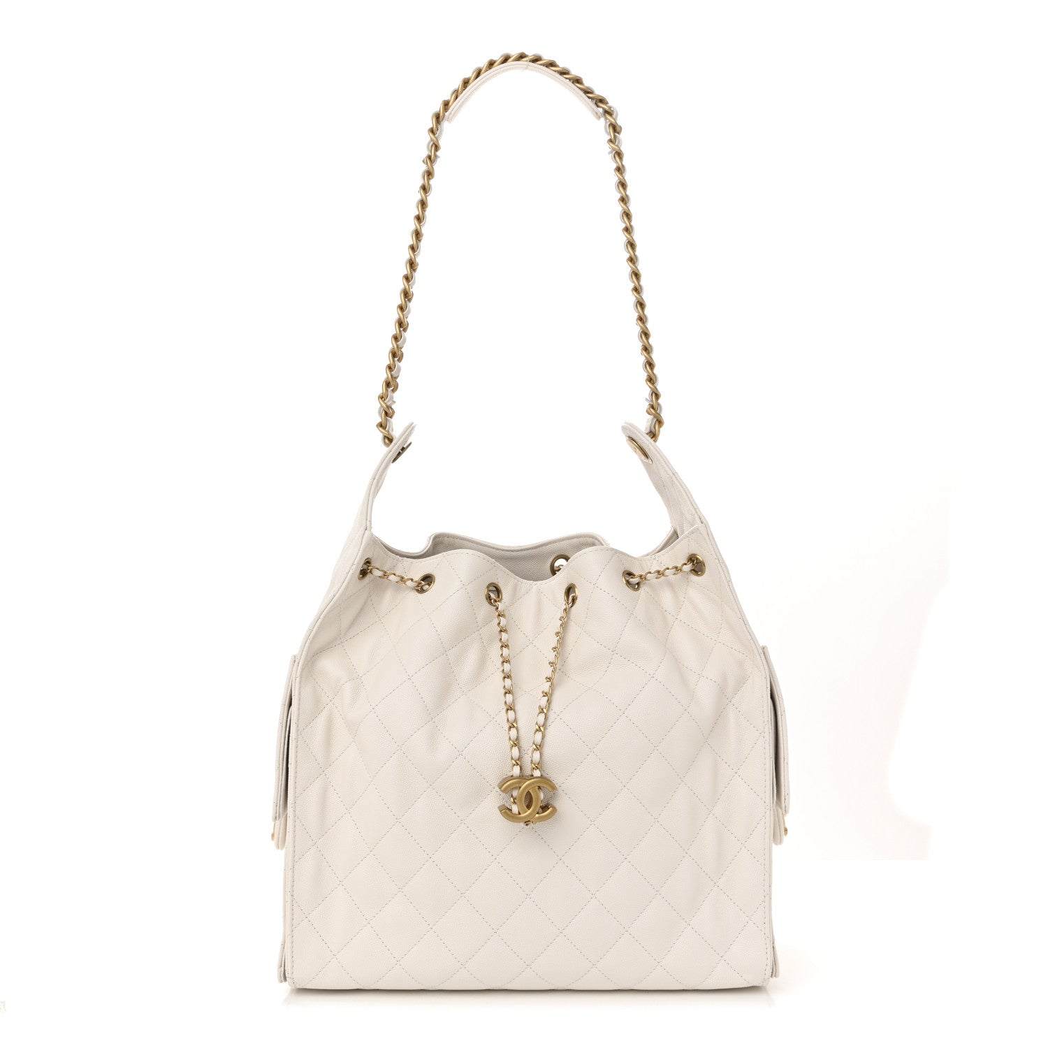 Chanel Caviar Quilted Medium Chanel 25 Handbag White 1 of 21
