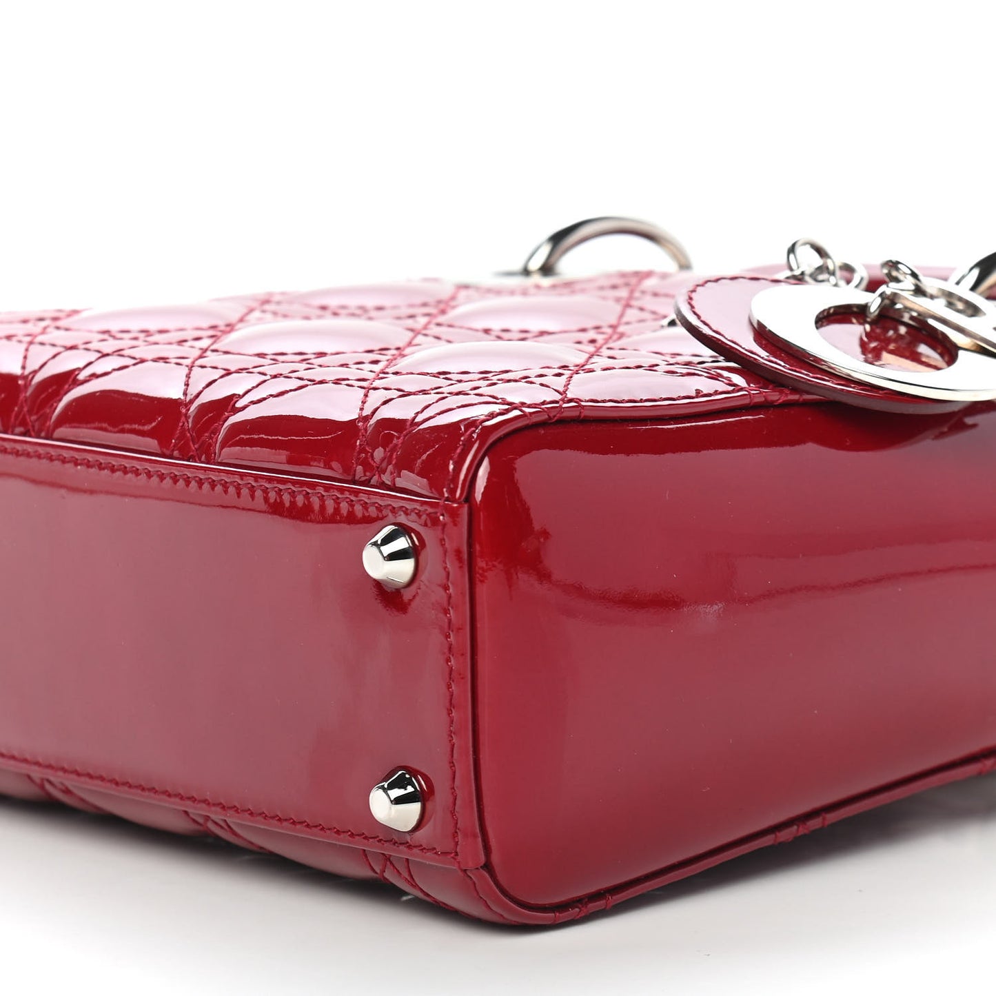 Patent Cannage Mini Lady Dior Red