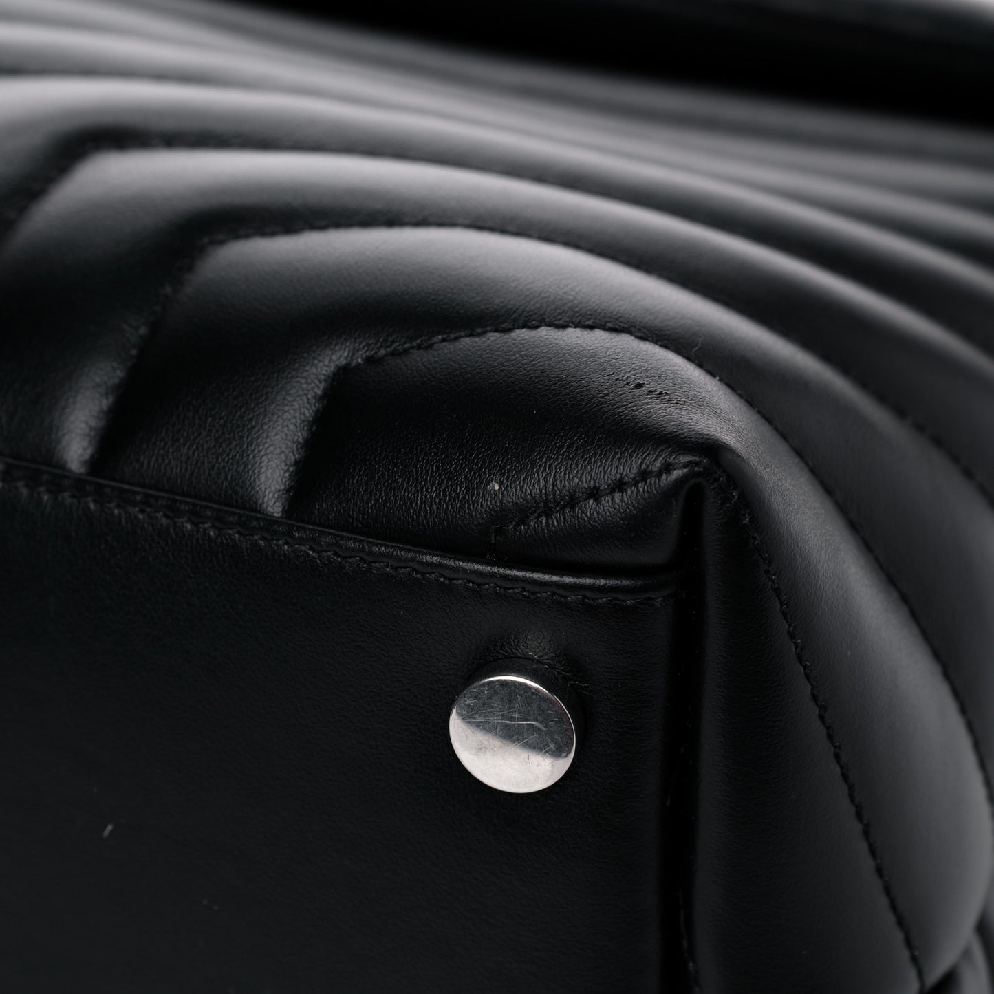 Calfskin Y Quilted Monogram Large Loulou Chain Satchel Black