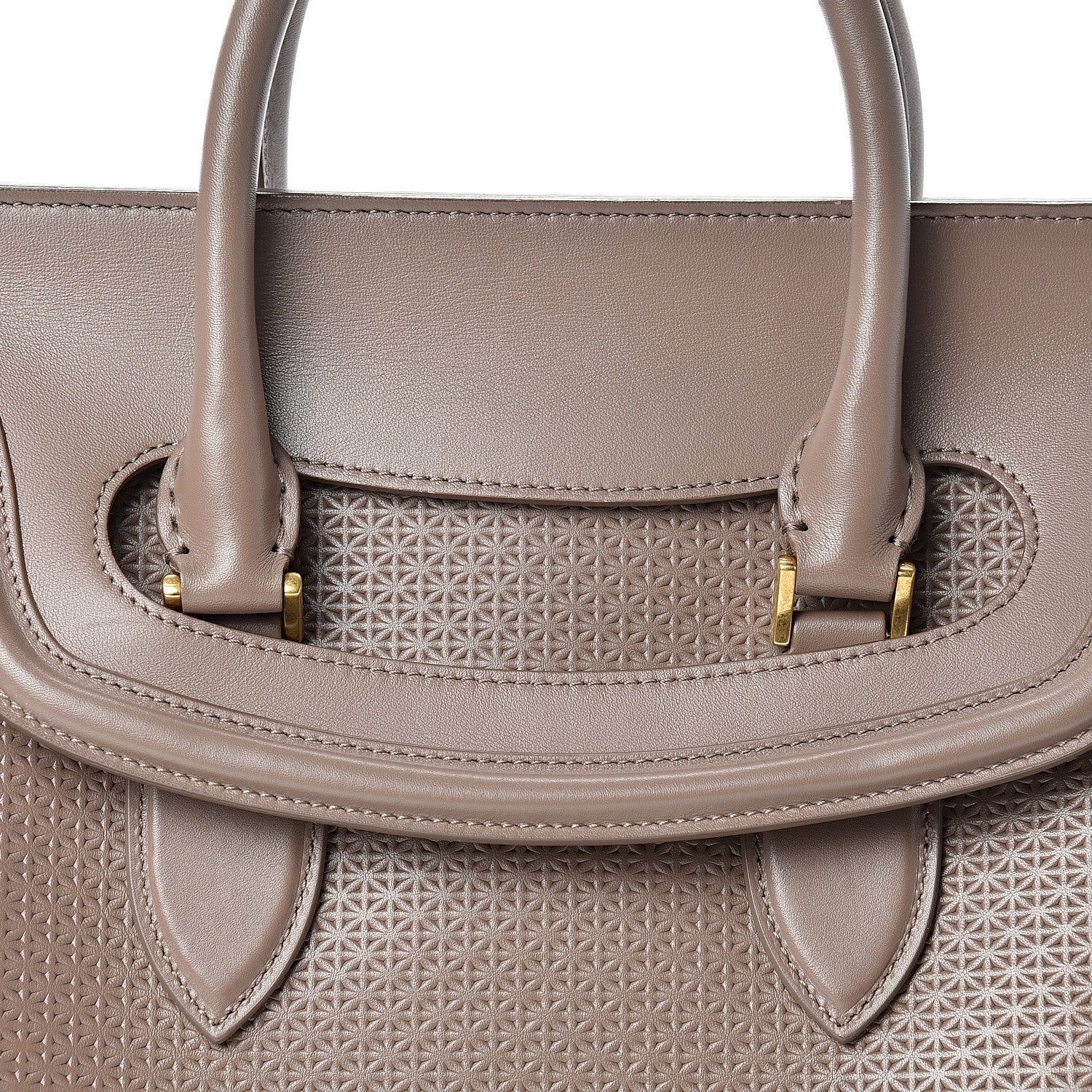 Alexander McQueen Calfskin Embossed Suede Large Heroine Tan 9 of 19