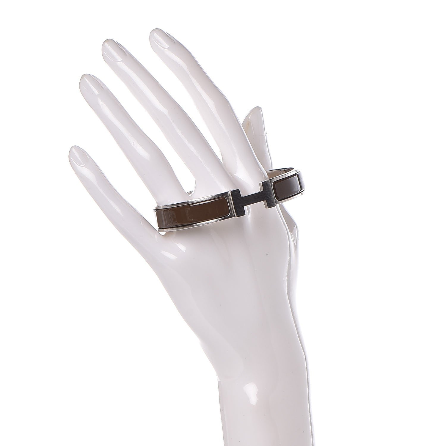 Hermes Enamel Narrow Clic Clac HH Bracelet GM Cachou 2 of 4