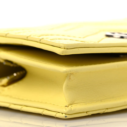 Gucci Calfskin Matelasse GG Marmont Mini Wallet On Chain Banana 7 of 9