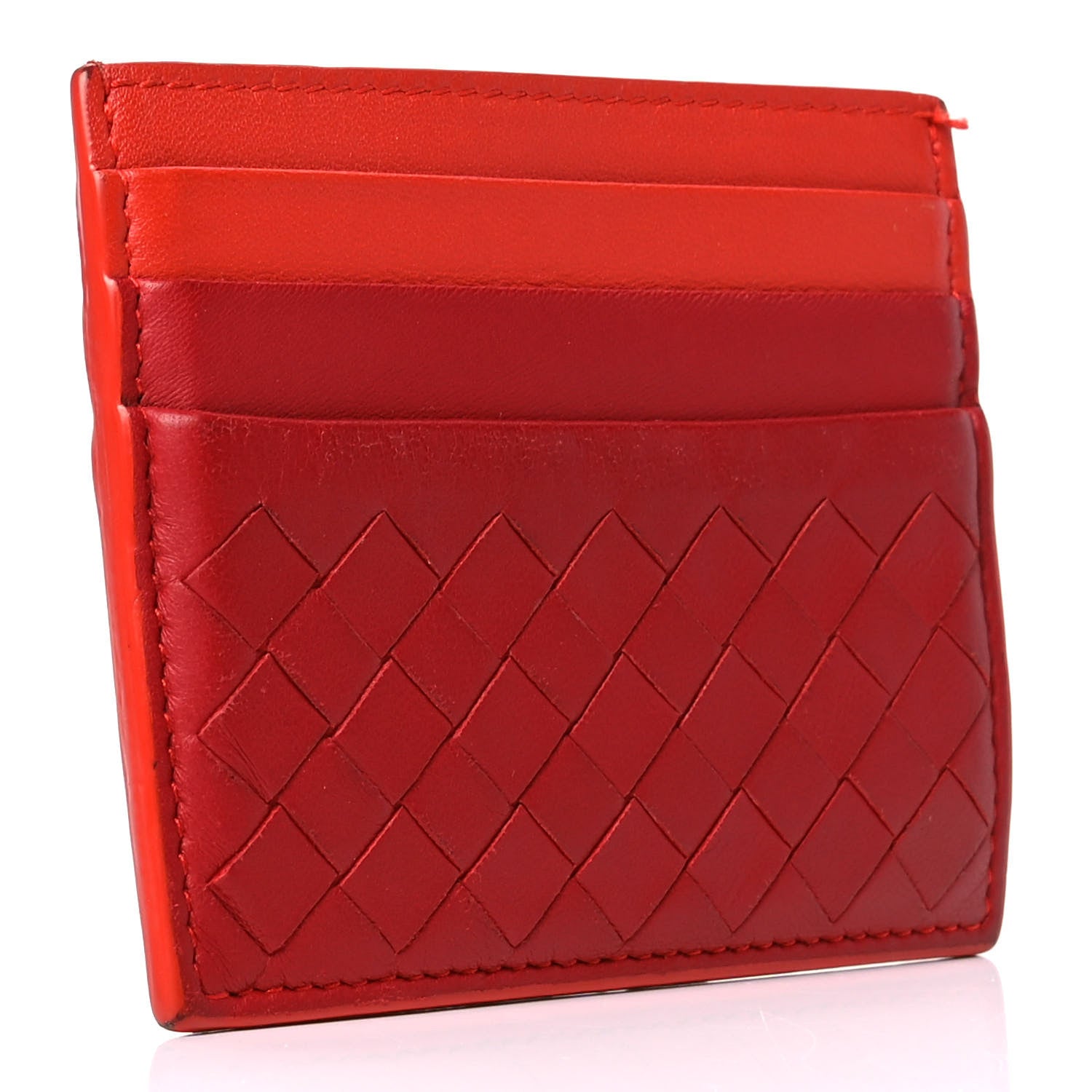 Bottega Veneta Nappa Intrecciato Card Holder China Red Geranium 2 of 6