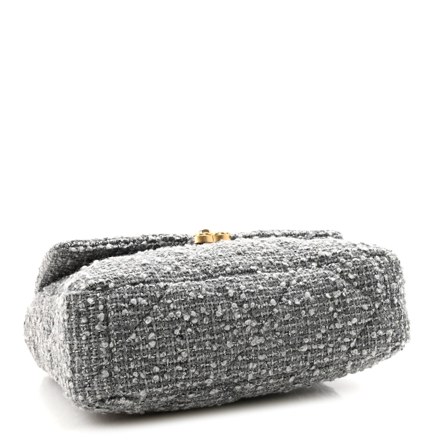 Tweed Quilted Large Chanel 19 Flap Grey