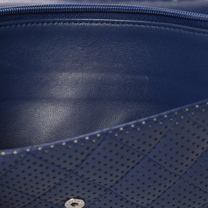 Chanel Perforated Lambskin Quilted Wallet On Chain WOC Blue 9 of 18