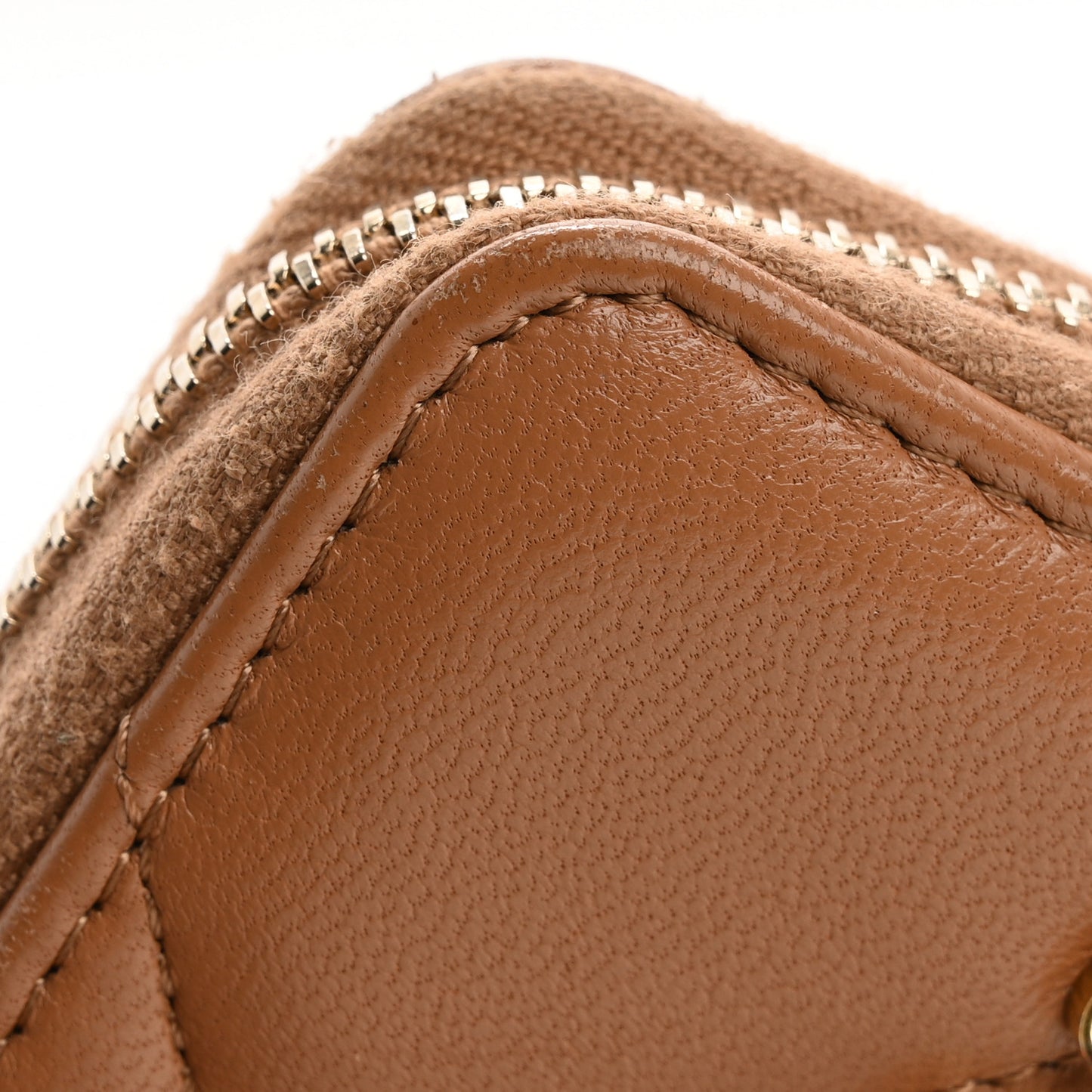 Lambskin Quilted Chanel 19 Zip Around Coin Purse Wallet Brown