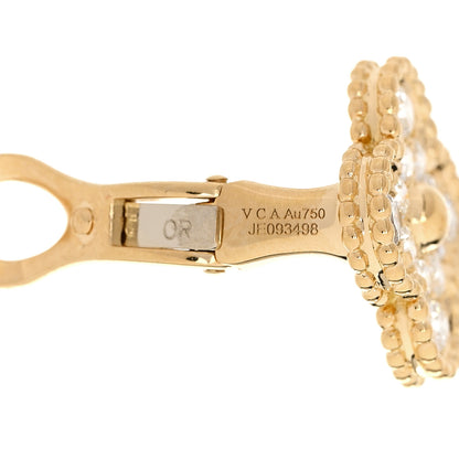 Van Cleef & Arpels 18K Yellow Gold Diamond Vintage Alhambra Earrings 4 of 4