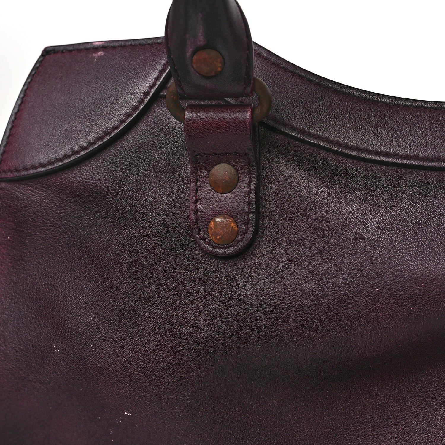 Balenciaga Used Calfskin Rust Hardware Neo Classic City Burgundy 13 of 17