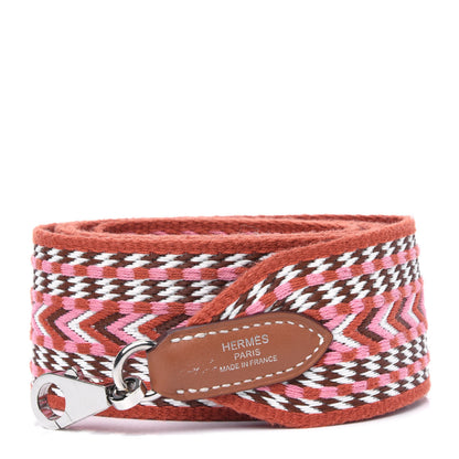 Hermes Toile Swift 50mm Sangle Allegro Shoulder Strap Rose Confetti White Gold 2 of 9