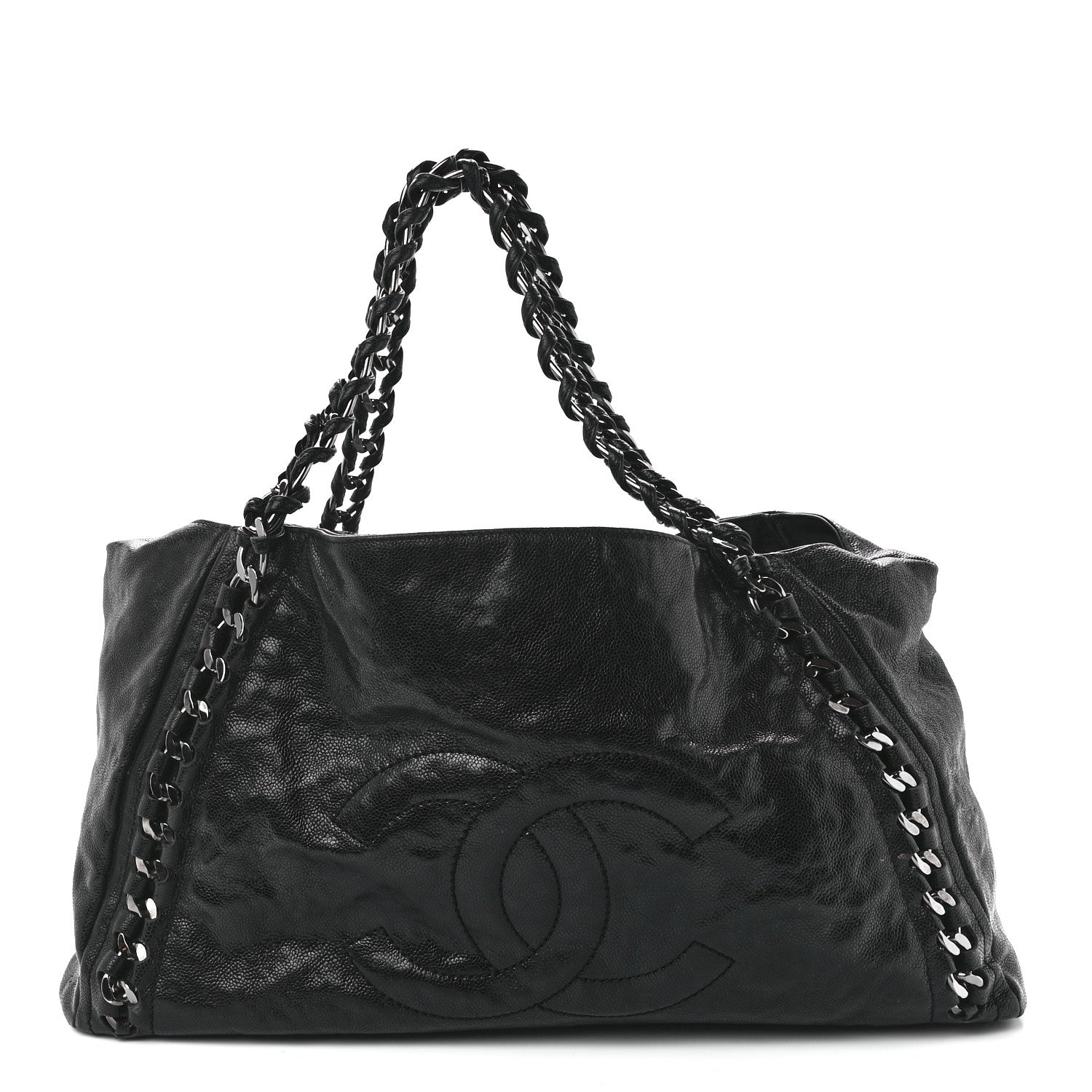 Chanel Glazed Caviar East West Modern Chain Tote Black 1 of 11