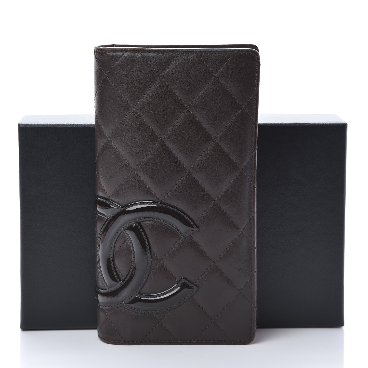 Chanel Calfskin Quilted Cambon Yen Wallet Marron Fonce 14 of 14