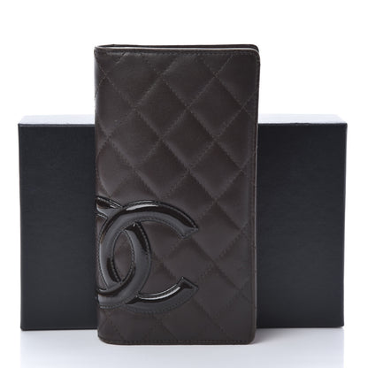 Chanel Calfskin Quilted Cambon Yen Wallet Marron Fonce 14 of 14