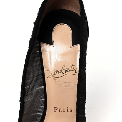 Christian Louboutin Tulle Suede Follies Draperia 100 Pumps 36.5 Black 7 of 7