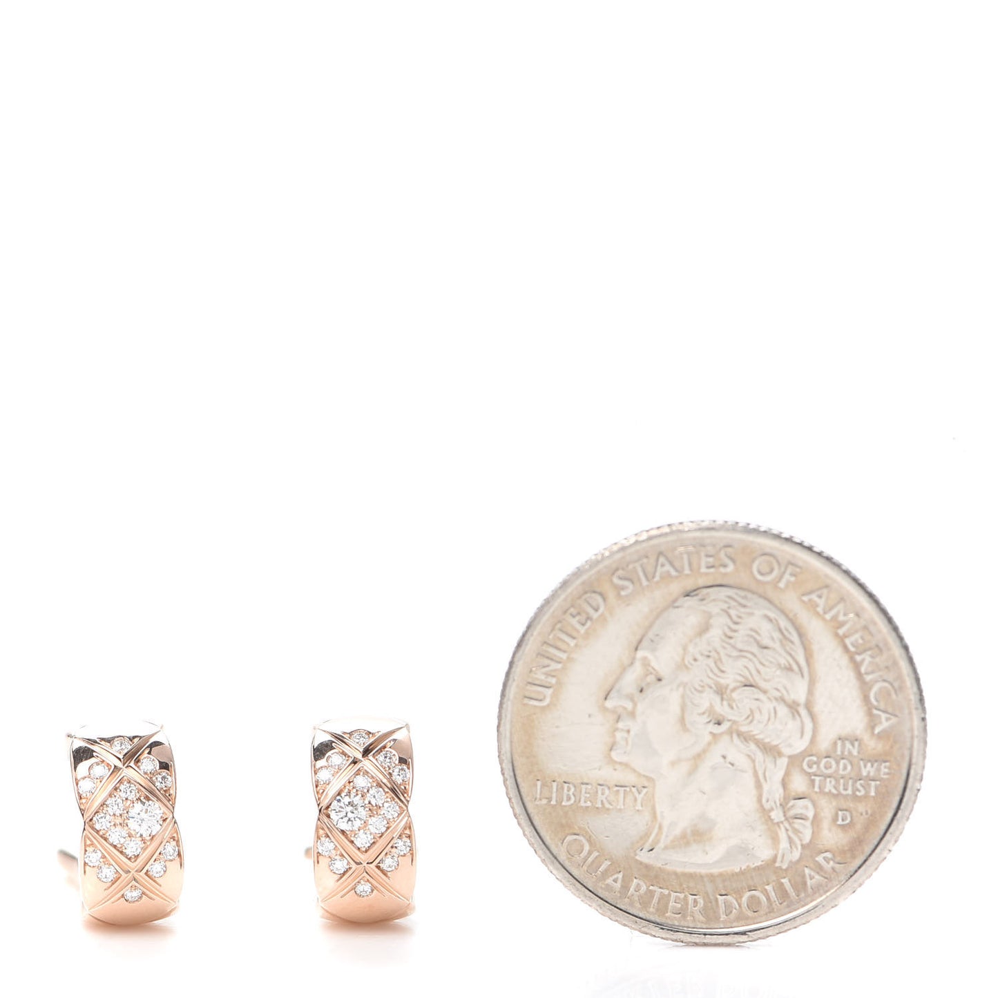 18K Beige Gold Diamond Coco Crush Hoop Earrings