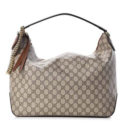 Gucci GG Supreme Monogram Large Linea A Hobo Light Brown 1 of 9