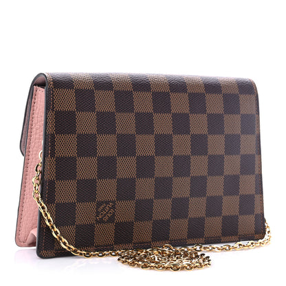 Louis Vuitton Damier Ebene Croisette Chain Wallet Magnolia 3 of 10