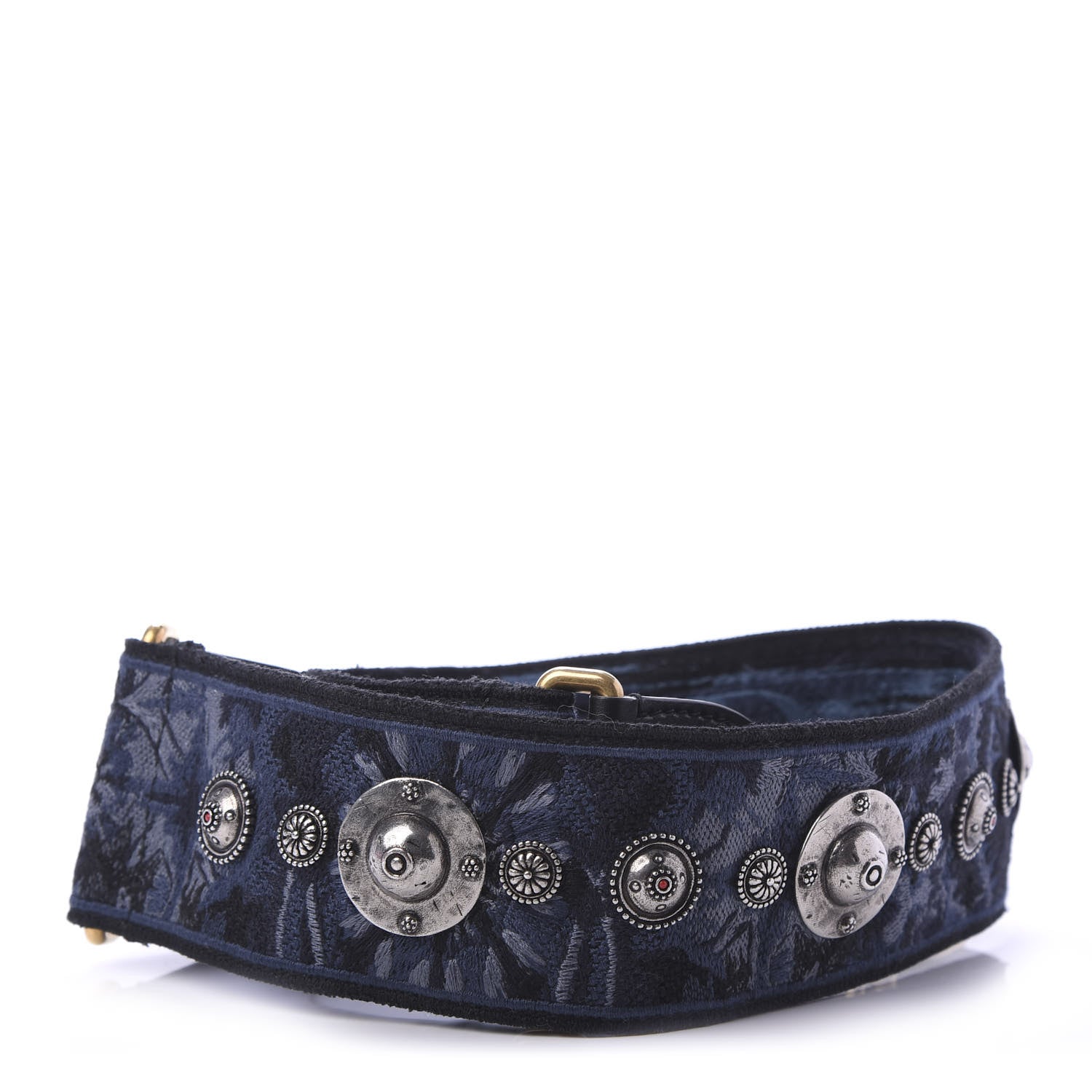 Christian Dior Canvas Embroidered Studded KaleiDiorscopic Adjustable Shoulder Strap Blue 2 of 5