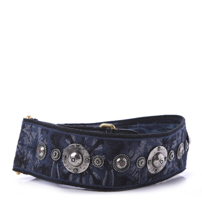 Christian Dior Canvas Embroidered Studded KaleiDiorscopic Adjustable Shoulder Strap Blue 2 of 5