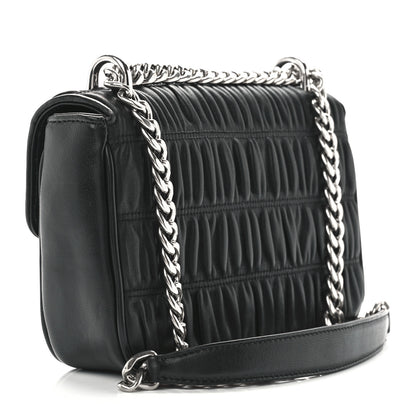 Prada Nappa Gaufre Small Chain Flap Shoulder Bag Black 3 of 13