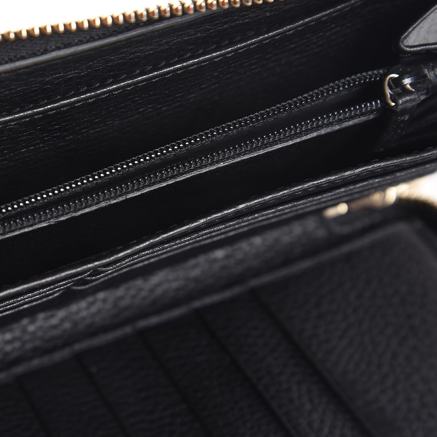 Calfskin Soho Zip Around Wallet Black