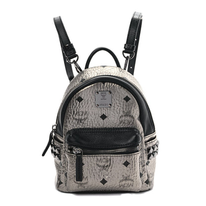 MCM Metallic Visetos Studded X-Mini Bebe Boo Backpack Silver 1 of 9