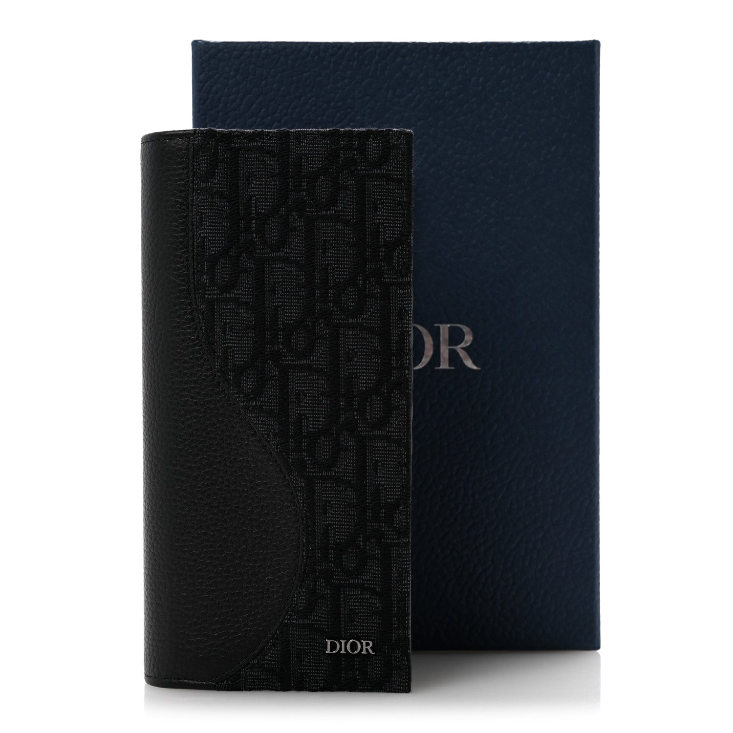 Christian Dior Oblique Saddle Long Vertical Wallet Black 1889900