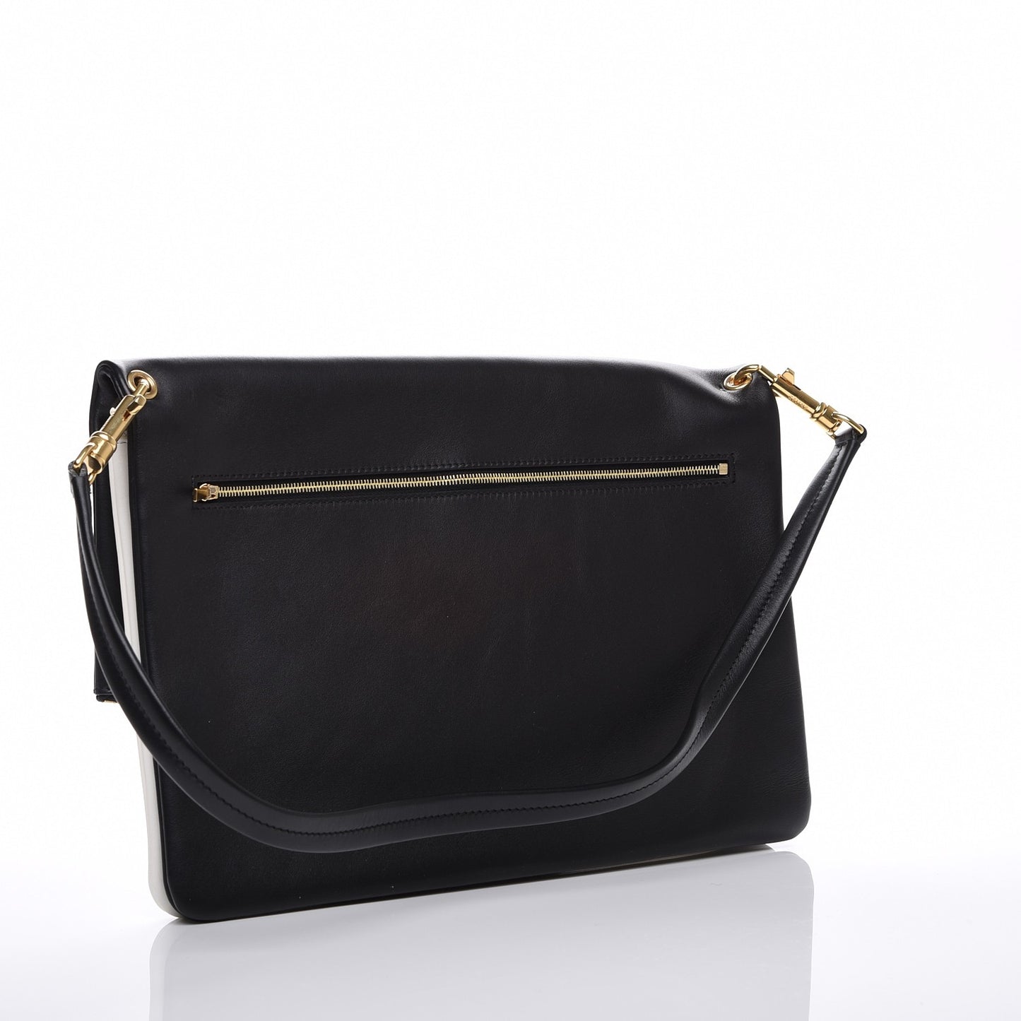 Calfskin Folded Cabas Black White