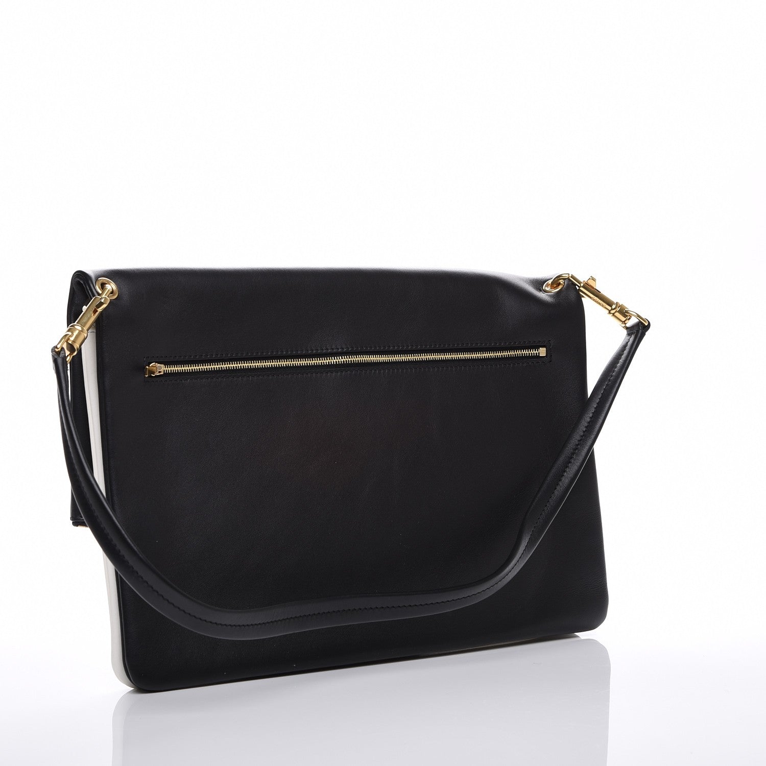 Celine Calfskin Folded Cabas Black White 3 of 14