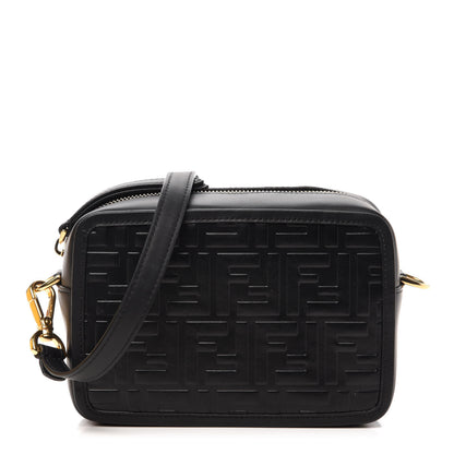 Fendi Vitello Century FF 1974 Embossed Mini Camera Case Black 1 of 12