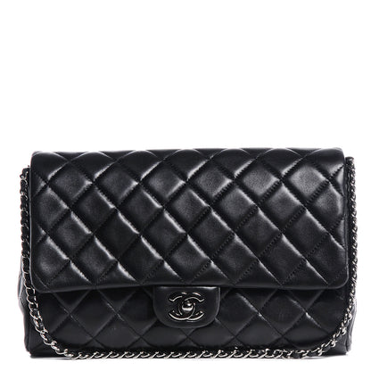 Chanel Lambskin Quilted Clutch With Chain Flap Black 1 of 8