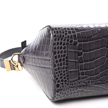 Givenchy Calfskin Crocodile Embossed Small Antigona Storm Grey 7 of 9