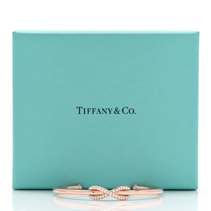 Tiffany 18K Rose Gold Diamond Infinity Cuff Bracelet 4 of 4